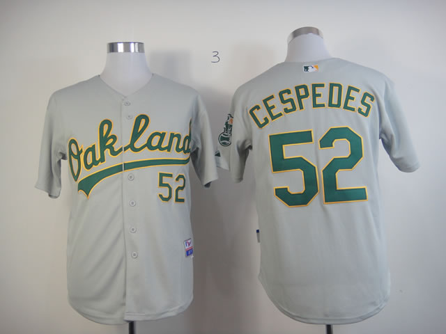 Men Oakland Athletics 52 Cespedes Grey MLB Jerseys